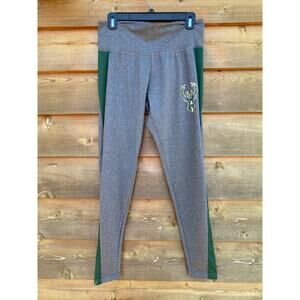 Milwaukee Bucks gray and green leggings